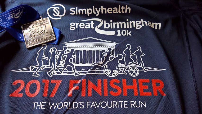 Simplyhealth Birmingham 10k T-shirt and Medal