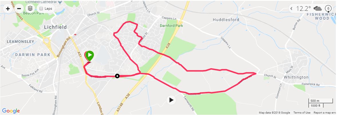 Lichfield 10k Map