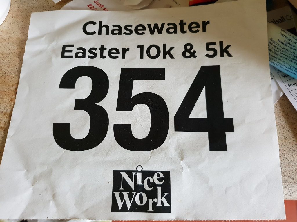 Chasewater Easter 10k 2019 Race Number