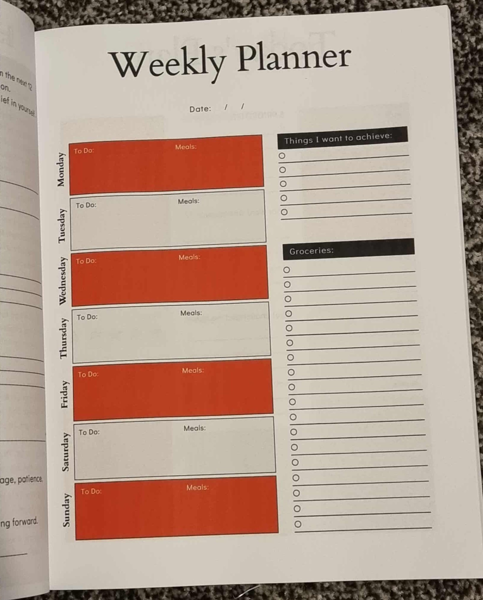 Weekly planner